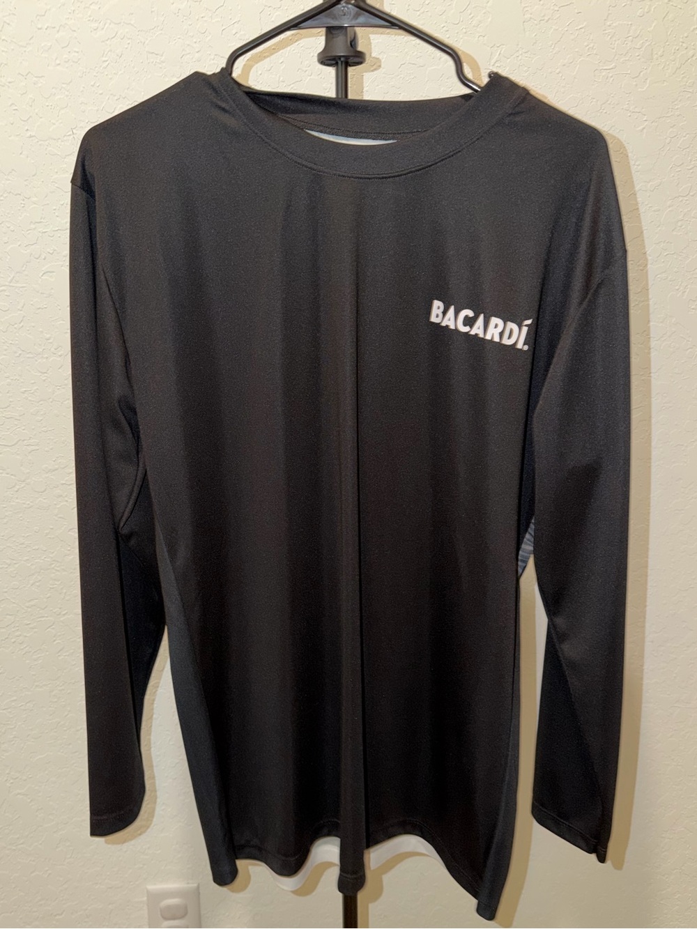 Bacardi Men's Long-Sleeve Black Logo Tee